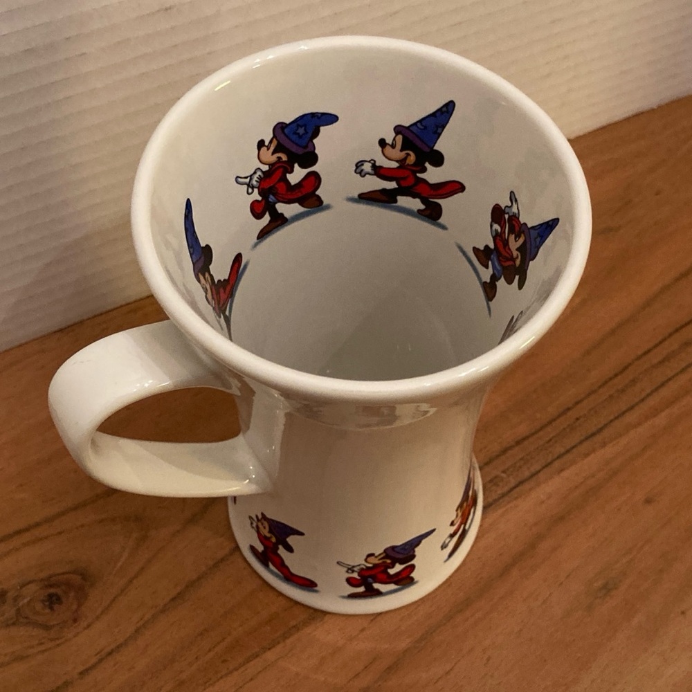 Disney Tall 6” White Mug with Red and Blue Sorcerer Mickey Accents - Picture 3 of 9